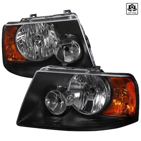 Spec-D Tuning 03-06 Ford Expedition Euro Headlights - Black 2LH-EPED03JM-RS